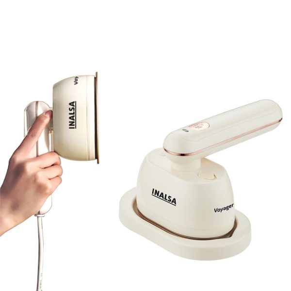 Inalsa Mini Steam Iron For Clothes & Garment Steamer 1200W|Portable Travelling|Heat Up In 40 Sec|Scratch Resistant Titanium Coated Plate|2In1 Horizontal Vertical Use (Voyager) -...