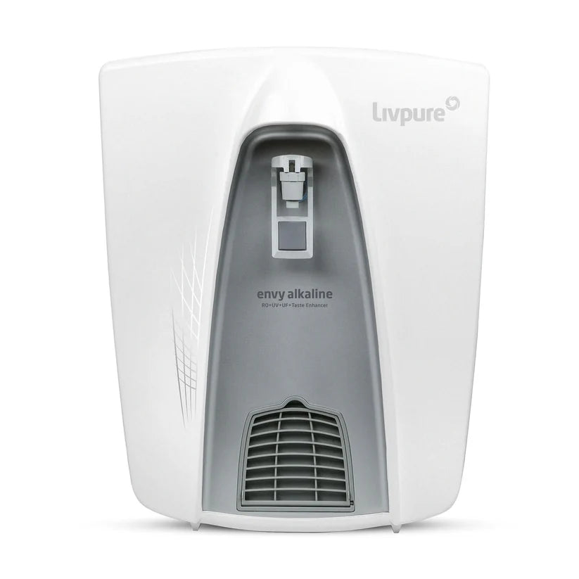 Livpure Envy RO + UV + UF + Mineraliser Water Purifier for Home, 8 L Storage Tank, suitable for borewell, tanker and municipal water, (White), Company Refurb unit with Brand...