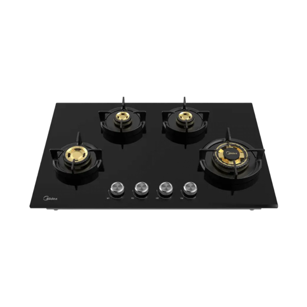 Midea Kitchen Built in Hob Semi Brass Series 4 Burner, Flame Failure Device, Auto Ignition MG80GF503CTD134B-IN